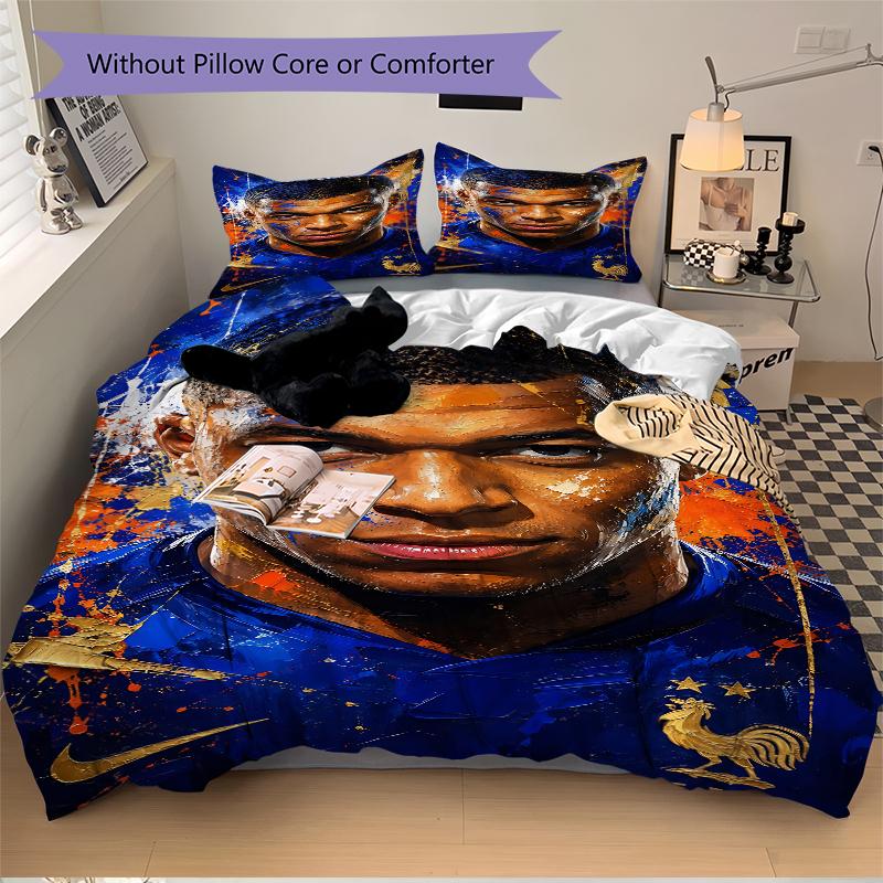 3Pcs Football Star Portrait Bedding Sets For All Sizes New 3D Printed Bed Cover Comforter Duvet Cover Pillowcase Bedroom Decoration