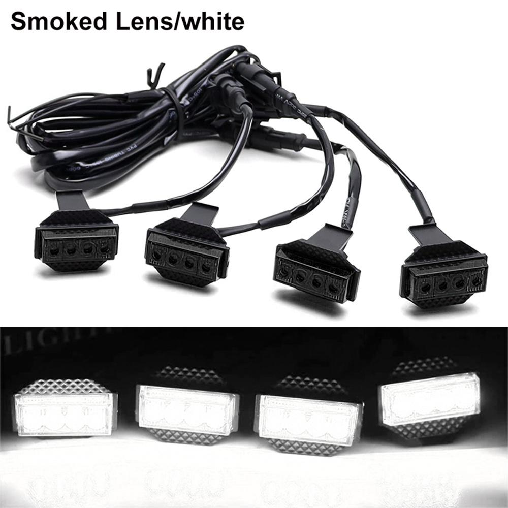 4Pcs For Toyota Tundra 2018 2019 2020 2021 Car LED Front Grille Strobe Light Daytime Running Lamp DRL Grid Warning Lamp Amber