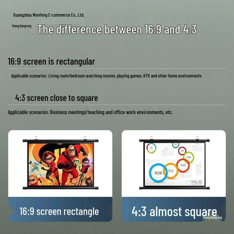 100-palcové podlahové plátno pre projektor so stojanom - Držiak bez vŕtania pre domáce použitie