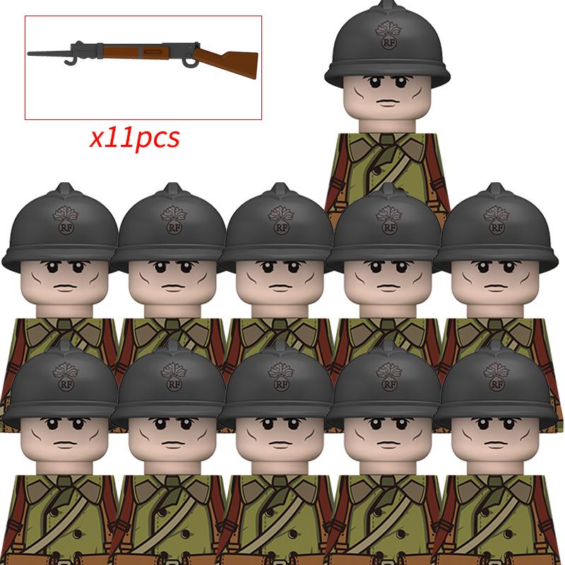 

Военный Солдат Вторая мировая война Фигурки Армии Строительные блоки Шлем Оружие Аксессуары Дети для Игрушки Подарки