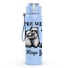 1PC Letter Print Raccoon Art 750ml Color Plastic Sports Water Bottle Leakproof Flip Straw Lid Suitable for Sports Office Home Use