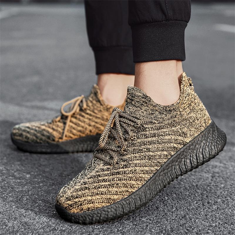 Large Size Fashionable Breathable Lightweight Sports Flying Mesh Shoes Outdoor Hiking Shoes Socks Shoes Sports Casual Men's Shoes