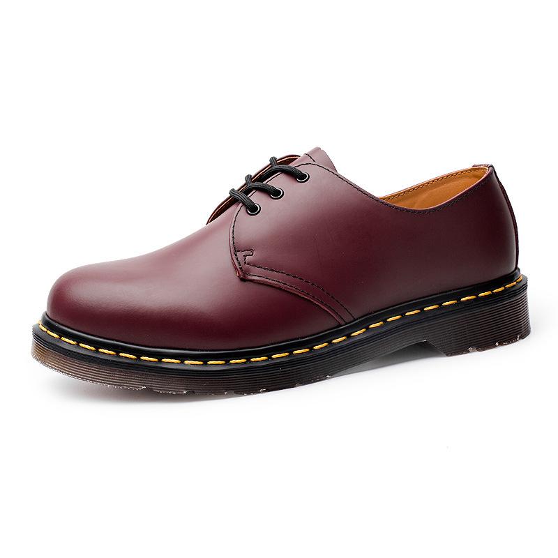 Plus Size 1461 Low-Top Martin Boots: Comfortable Leather Casual Flat-Bottom Work Shoes, British Style.