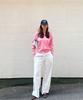 AWESOME STUDIO Classic Layered V-Neck Knit Light Pink