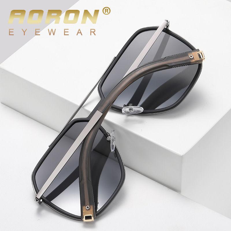 AORON Metal Frame Polarized Sunglasses for Men Women Fashion Driving Cycling Outdoor UV400 Anti Glare Glasses