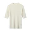 Yangzi 100% Wool Half-High Neck Knit Top, Women's Five-Point Sleeve Sweater - Early Autumn 2026