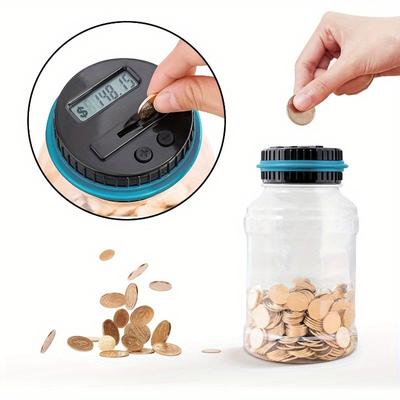 1pc Large Coin Bank, Digital Coin Counting Bank with Counter, Large Capacity Adult Coin Bank, Designed for Coins, Christmas, Halloween Gifts