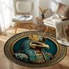 1PC Ancient Egyptian Mythology's God of Death Print Round Rugs Carpet Child Room Floor Mats Playroom Upholstery Living Room