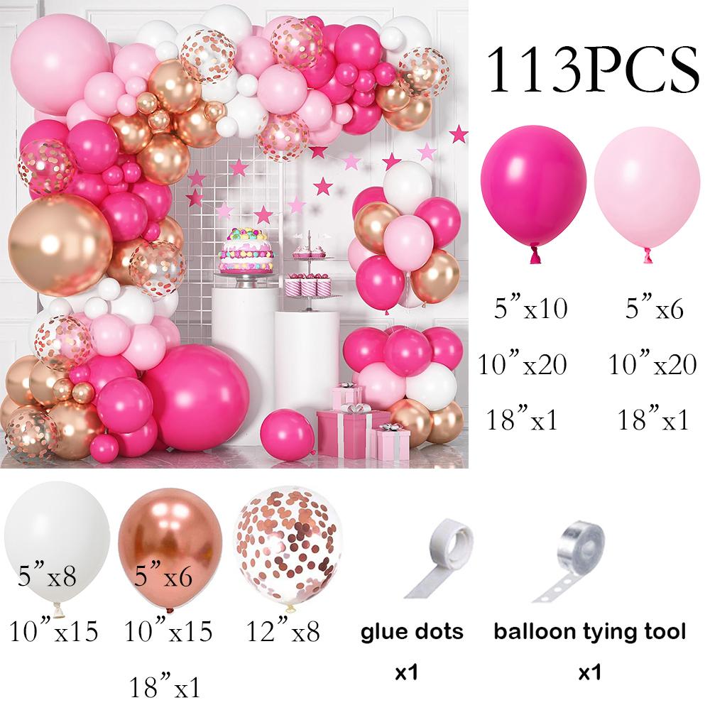 

Rose Red Balloons Garland Pastel Pink White Rose Gold Confetti Ballon Arch Kit Baby Shower Home Birthday Party Decoration Globos AS Picture