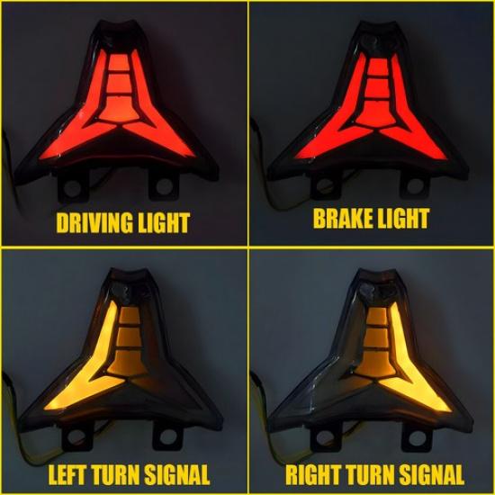 Fit Kawasaki Ninja ZX-10R 2016- Tail Light Turn Signal Integrated Red+Amber