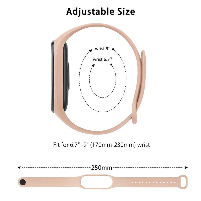 Watch Strap for Xiaomi Mi Band 7 6 5 4 3 Wristband Silicone Bracelet Wrist Straps MiBand 3 4 Band5 Band6 Smartwatch Accessories