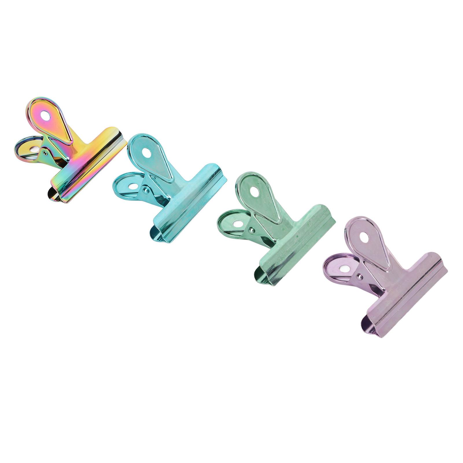 

4 Pcs Bag Clips 4 Different Colors Iron Office Supplies Spring Fixing Tool for Homes Schools