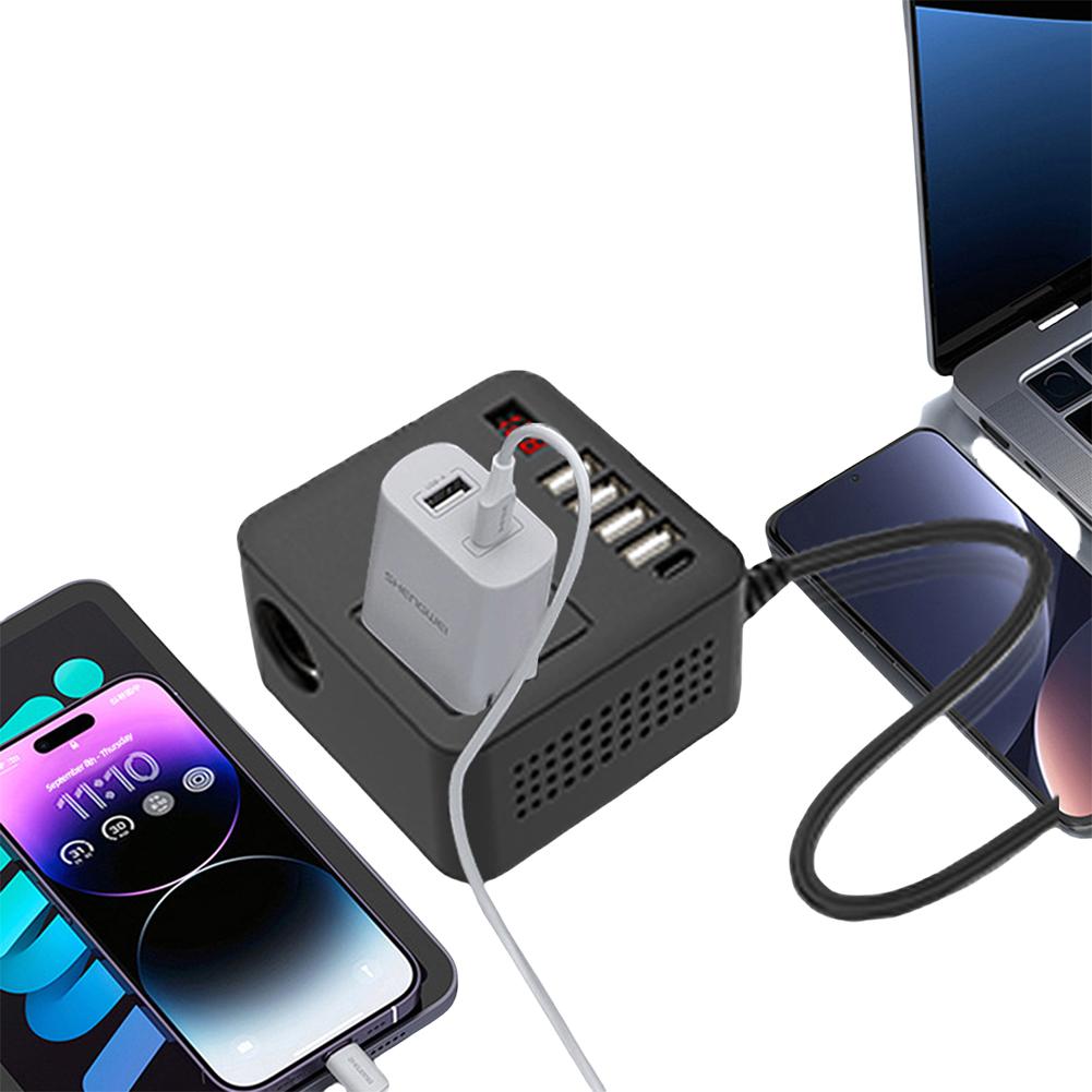 150W Car Power Inverter with USB & Type-C Port DC 12V 24V To AC 110V 220V Car Inverter Car Power Converter for Laptop Computer