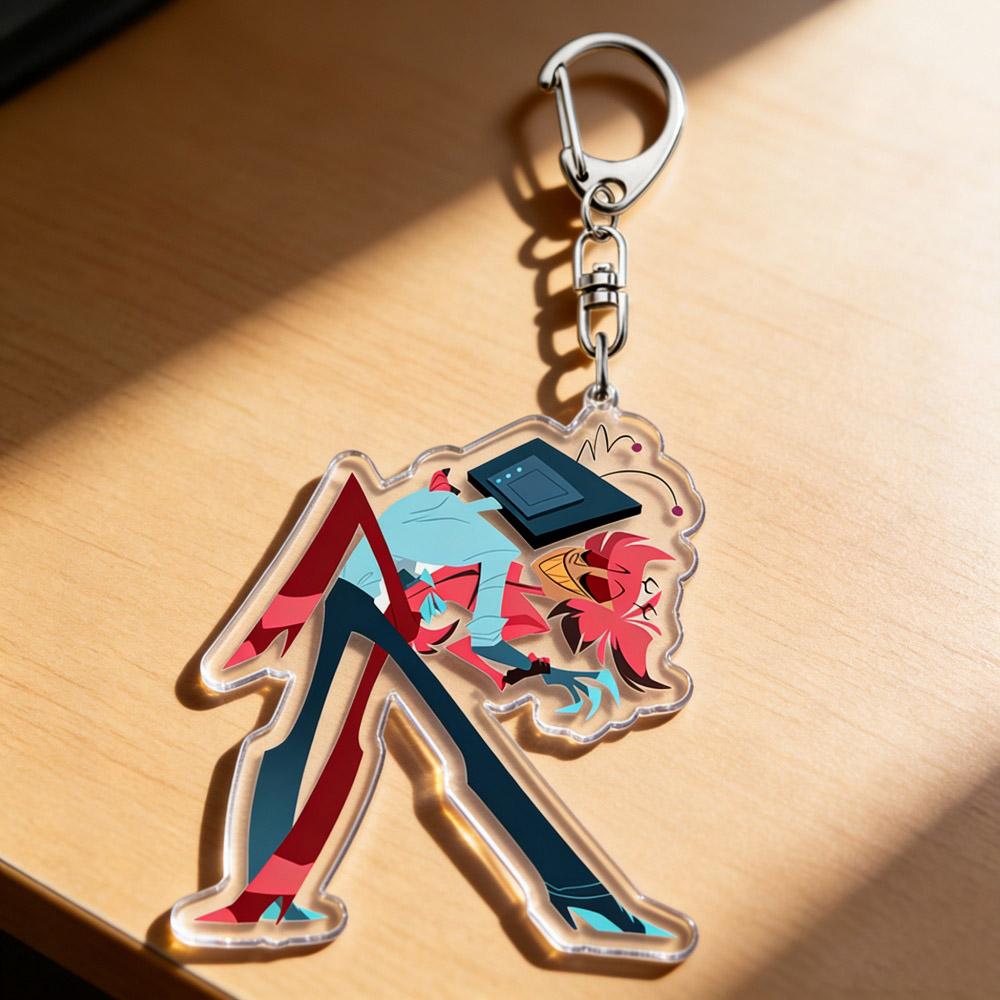 Cool Cartoon Chibi Alastor Vox Keychain Vox Fan Gift Vox Standee
