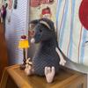 1Pc Kawaii 25CM Sad Mouse Plush Toys Plush Grey Mouse with Accessories Cute Doll Wears Hat Bag Glasses Birthday Gift for Kids