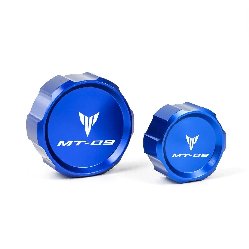 For Yamaha MT09 MT-09 SP TRACER 9/GT CNC Aluminum Front Rear Brake Fluid Reservoir Cap Cover With LOGO