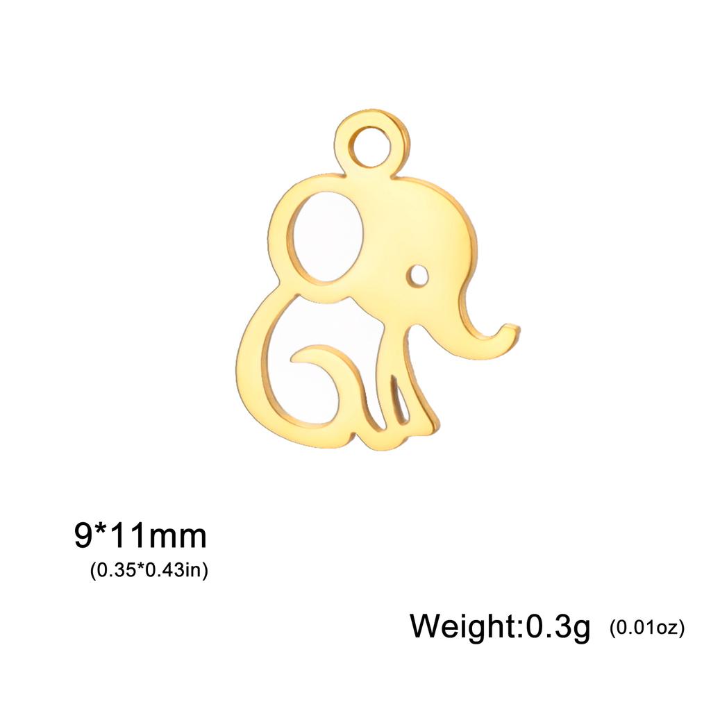 5pcs/Lot Stainless Steel Cute Animal Charms For Jewelry Making Cat Squirrel Bee Owl Elephant Koala Pendant DIY Accessories
