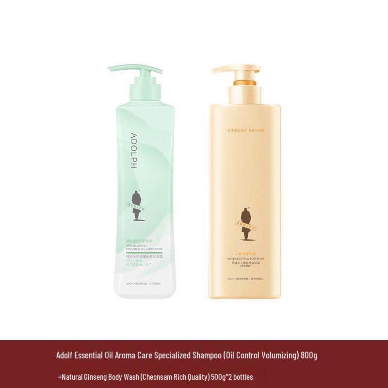 Adolph Oil Control Volumizing Shampoo & Ginseng Shower Gel Set