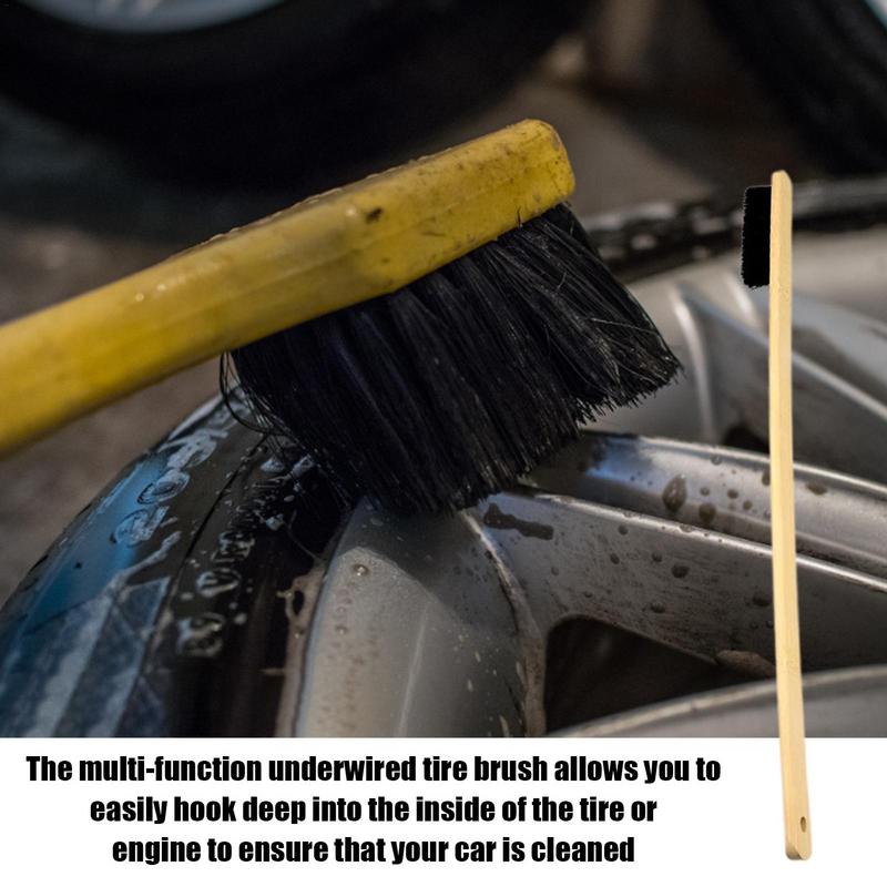 Car Wheel Tire Brush Utility Scrub Brush Long Handle Tire Brushes Wear Resistant Scrub Brush Long Handle Tire Cleaner For SUV