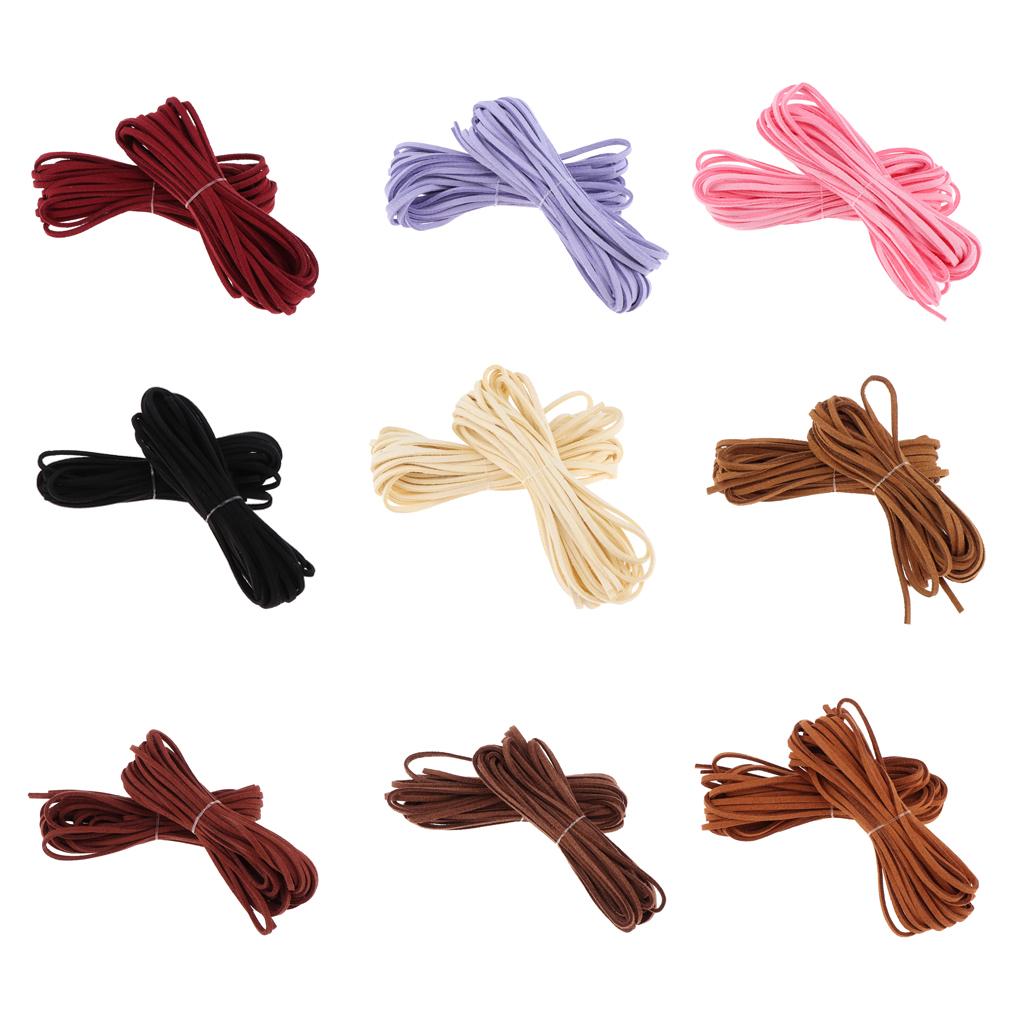 Suede Leather String for Jewelry Making Flat Artificial Leather Cord 5m Thread DIY Bracelet Necklace Accessory Supplies