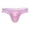 Mens Lingerie Soft Shiny Briefs Thong Panties Ruffled Frilly Sissy Bikini Briefs Thong Underwear Underpants