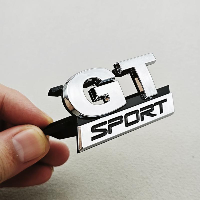 AABIO1 3D ABS Logo GT Sport Auto Frontgrill Abzeichen Emblem Aufkleber für Volkswagen VW Polo 4 5 6 Golf MK4 - MK8 Passat Touran Zubehör