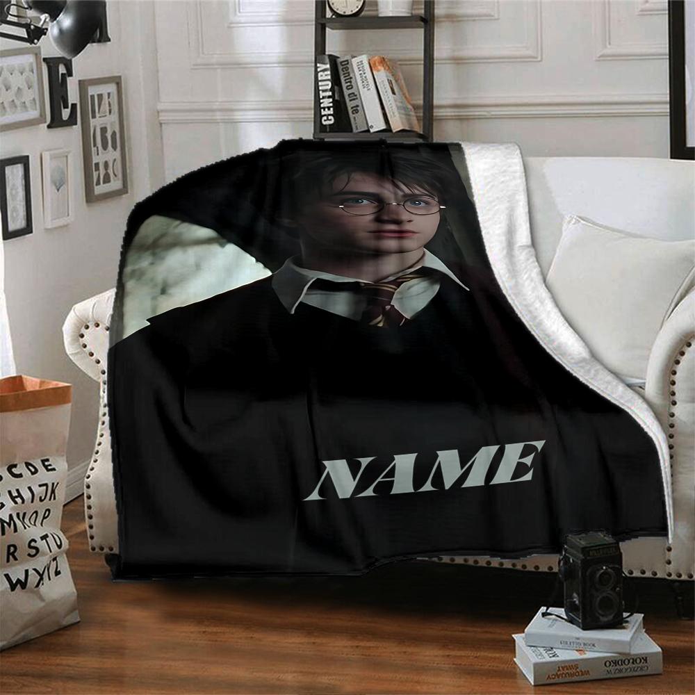 Custom Name "Harry Potter's Magical Adventure" blanket for Couch & Bed, Plush Cozy Fuzzy Blanket Super Soft & Warm Blankets for Fall and Winter. 09081