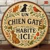 Vintage Metal Wall Art French Country Round Sign for Home and Garden Decor