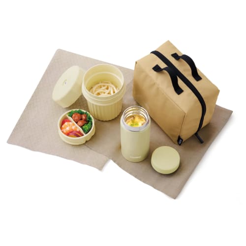 Thermos Bento Box Noodle Container Beige JEC-1000 BE For Both Hot and Cold Insulation