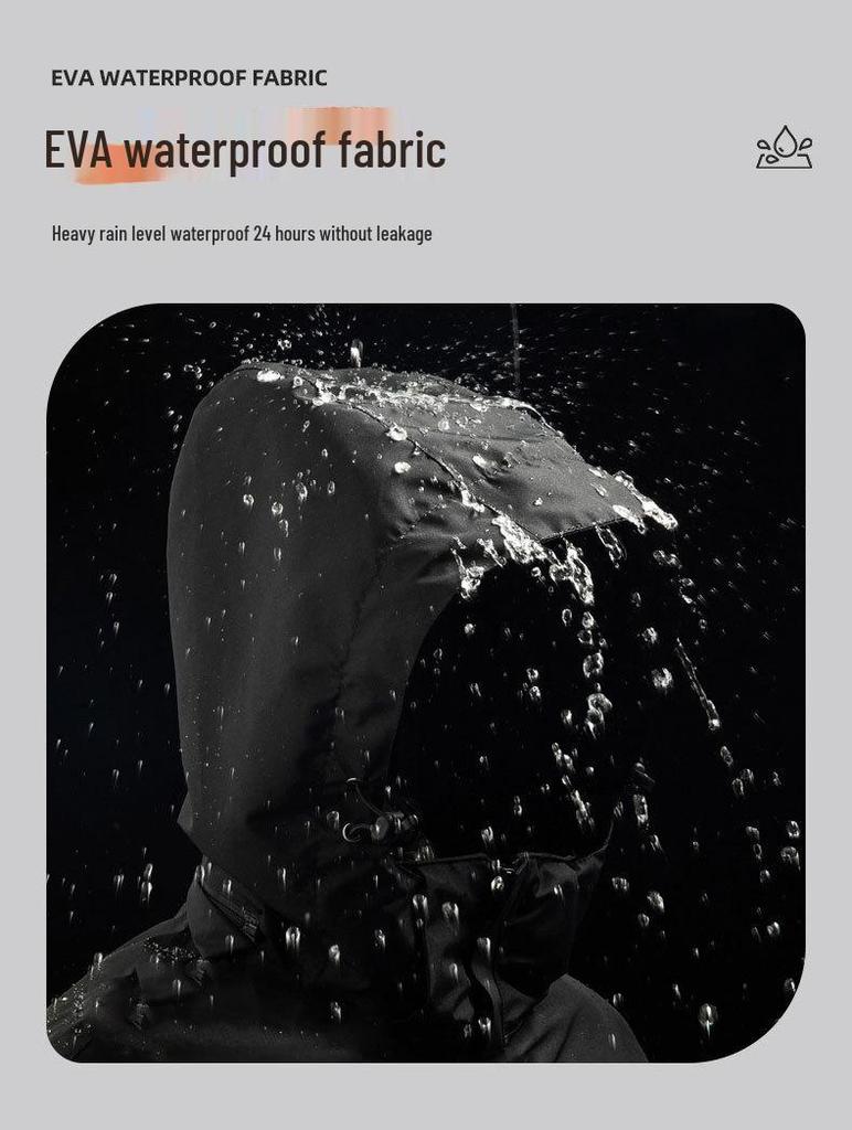 Imperméable noir à capuche pour homme, taille XL, en EVA – Protection intégrale contre la pluie et les intempéries