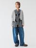 Beams Boy Maturely Cut-Off Jersey Cardigan, Women's, Gray Free