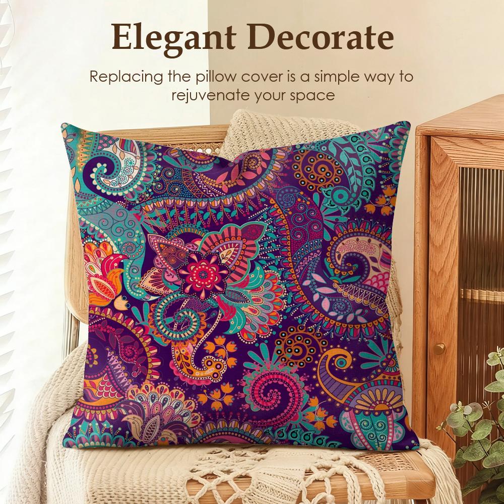 

Indonesia Batik Design Cushion Cover Natural Linen Organic Fabric DoubleSided Printing Sofa Home Decor Gift Pillow Case 30x30cm