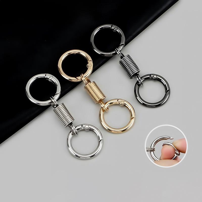 Men's High-End Metal Keychain: Thickened Spring Quick Release Ring Pendant