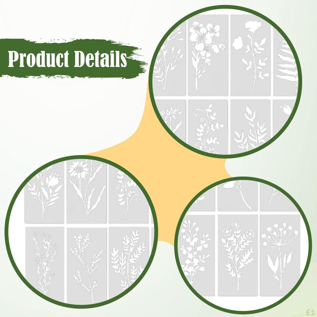 18x Blumenvorlagen Blumen- und Blätter-Schablonen Kreative DIY Hohlmuster für Kunst