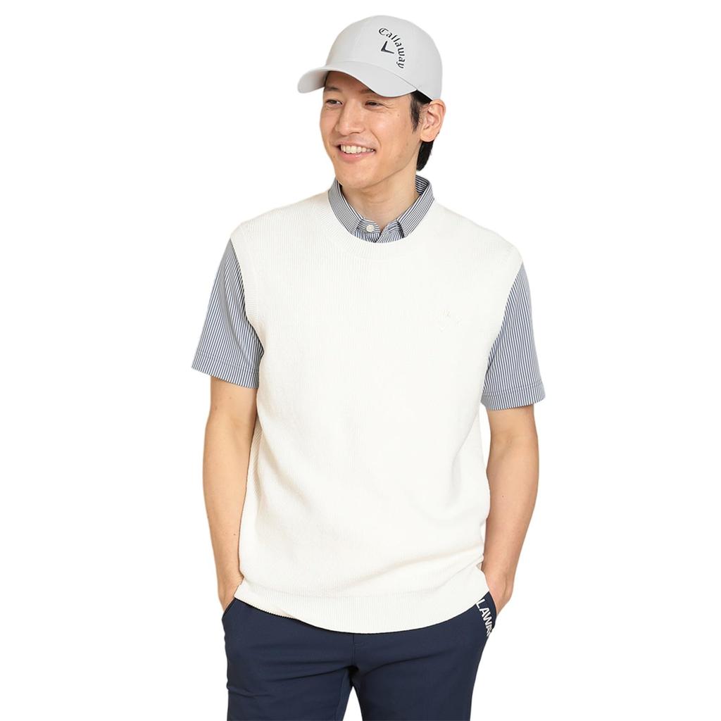 Crew Neck Knit Vest Point Golf C24119101 3L [Callaway] Men's (One Logo) / / 1031_White