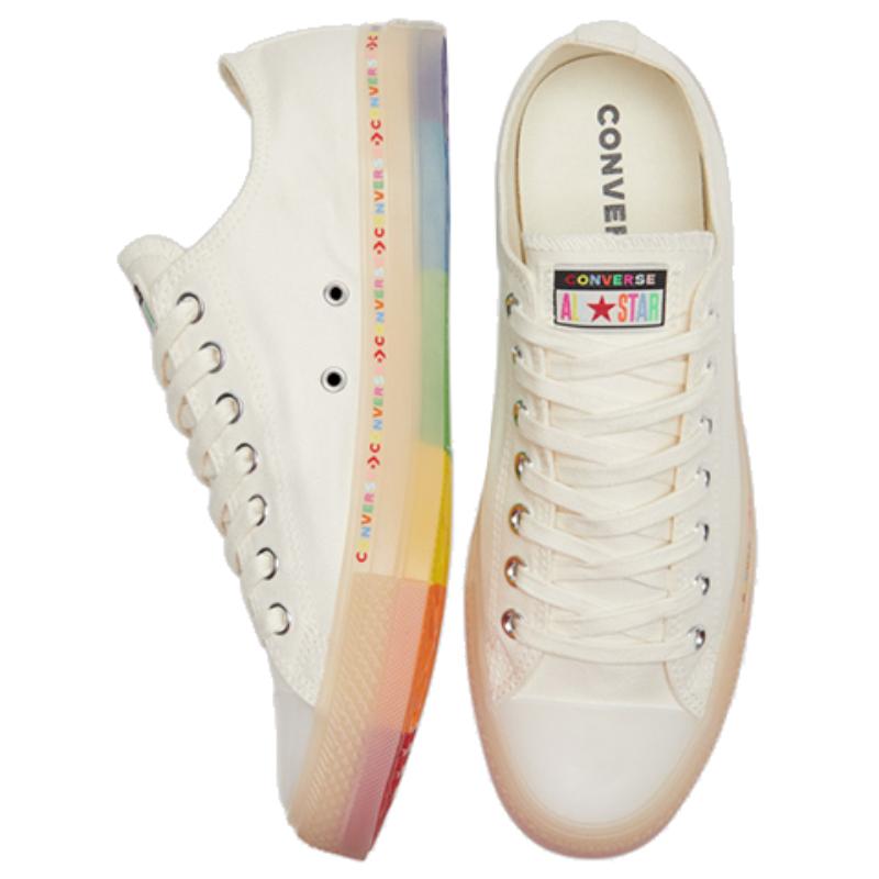 Converse Chuck Taylor All Star Classic Versatile Lightweight Low-top Canvas Shoes Unisex White Rainbow