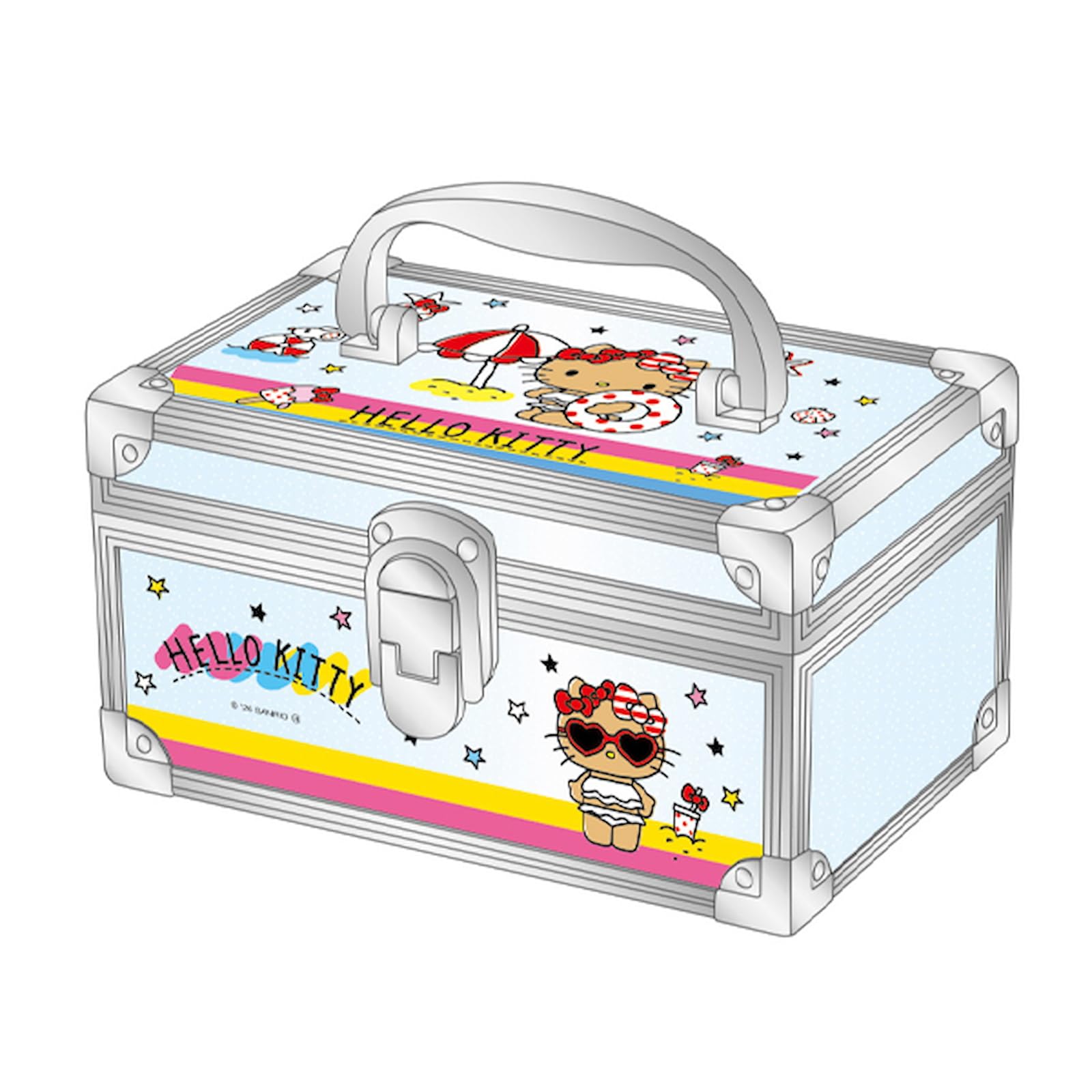 K Company Sanrio Characters Vanity Case Hello Kitty Sunburn CVC6-KHI H9×W16.5×D10.4cm