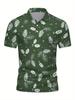 Nadruk świąteczny - Męska koszulka polo z krótkim rękawem - Stylowa i łatwa, z krótkim rękawem, zapinana na guziki, z kołnierzykiem casual, modna i wszechstronna,