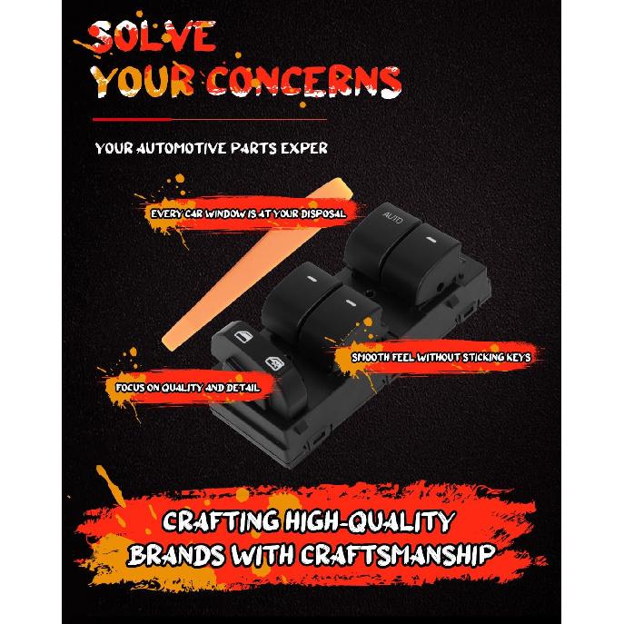 CCIYU Master Power Window Switch Front Left Driver Side Window Control Switch Fit 2009-2019 for Ford Flex 2010-2012 for Ford Taurus Replace OE