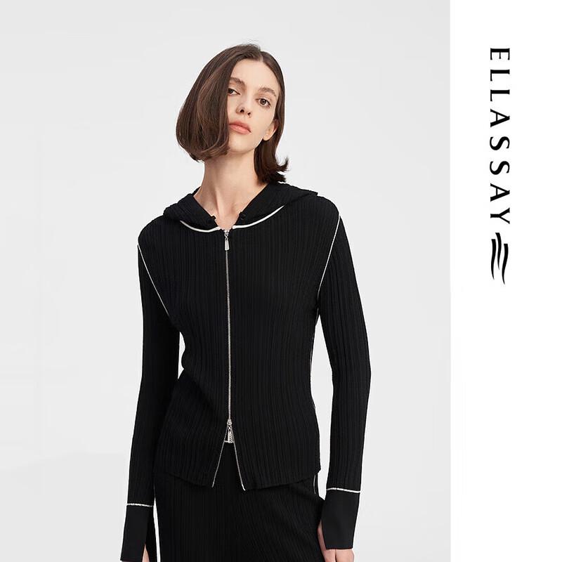 

ELLASSAY Женский вязаный свитер с капюшоном из мериносовой шерсти L