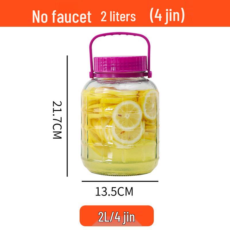 Sparkling Wine Glass Jar - Large Mouth Household Container, Perfect for Pickling, Kimchi, and Sealed Storage