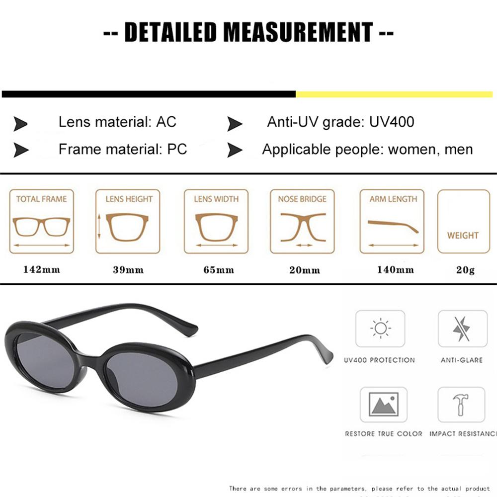 Retro Oval Sunglasses Small Frame Sunglasses For Women Men Jelly Color Gothic Glasses UV400 Fashion Shades Oval Mirror  New