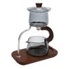 Teapot Set Water Separation Infuser Fairness Cup Tea Brewing Kit High Borosilicate Glass   Wood Handle Smoky Gray