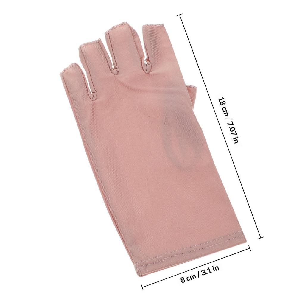 1Pair Uv Protection Nail Gloves for Gel Manicure Heat Resistant Anti-Uv Cotton Breathable Manicure Gloves for Nail Salon Women