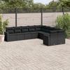 VidaXL Garden Lounge Set with Cushions 10 Pcs, Patio Sofas, Patio Furniture Set, Outdoor Furniture, Black 3251842