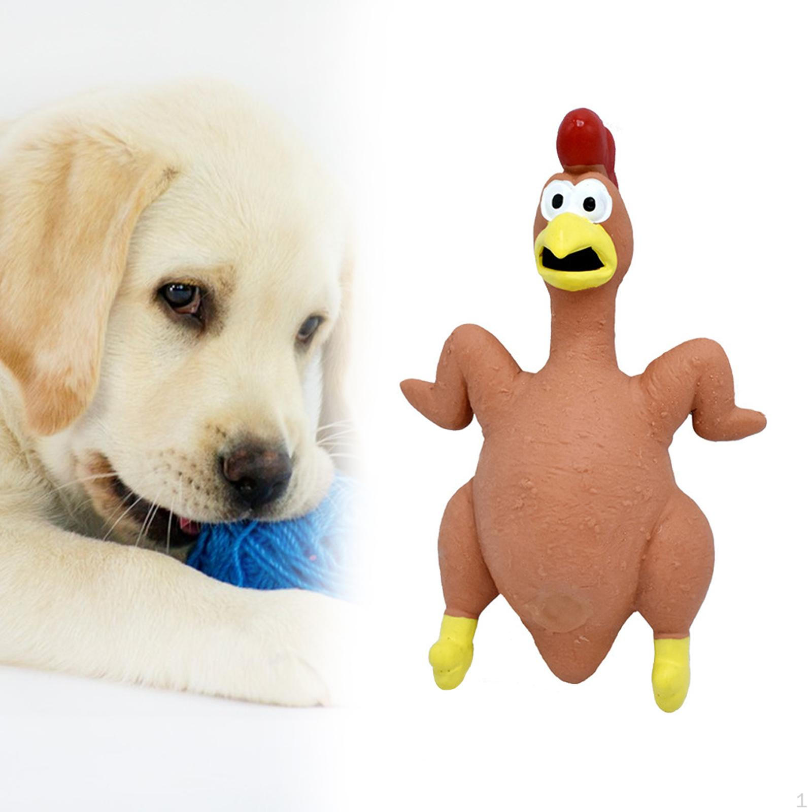 

Жевательная игрушка для собак, кричащая курица, забавные игры на заднем дворе, прочный пляж, интерактивная, 12x21 см коричневый