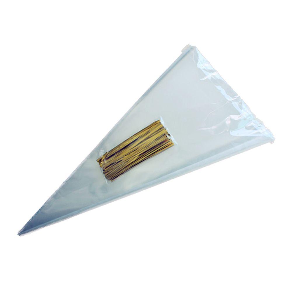 Favor Jewelry Clear Cellophane Snack Pocket Seal Cone Pouch Plastic Candy Bag Transparent Package