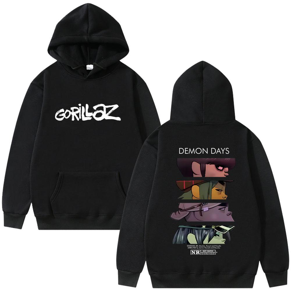 Rock Band Gorillaz Demon Days Eyes Print Hoodie Men Women Hip Hop Fashion Oversized Streetwear Male Casual Hoodies