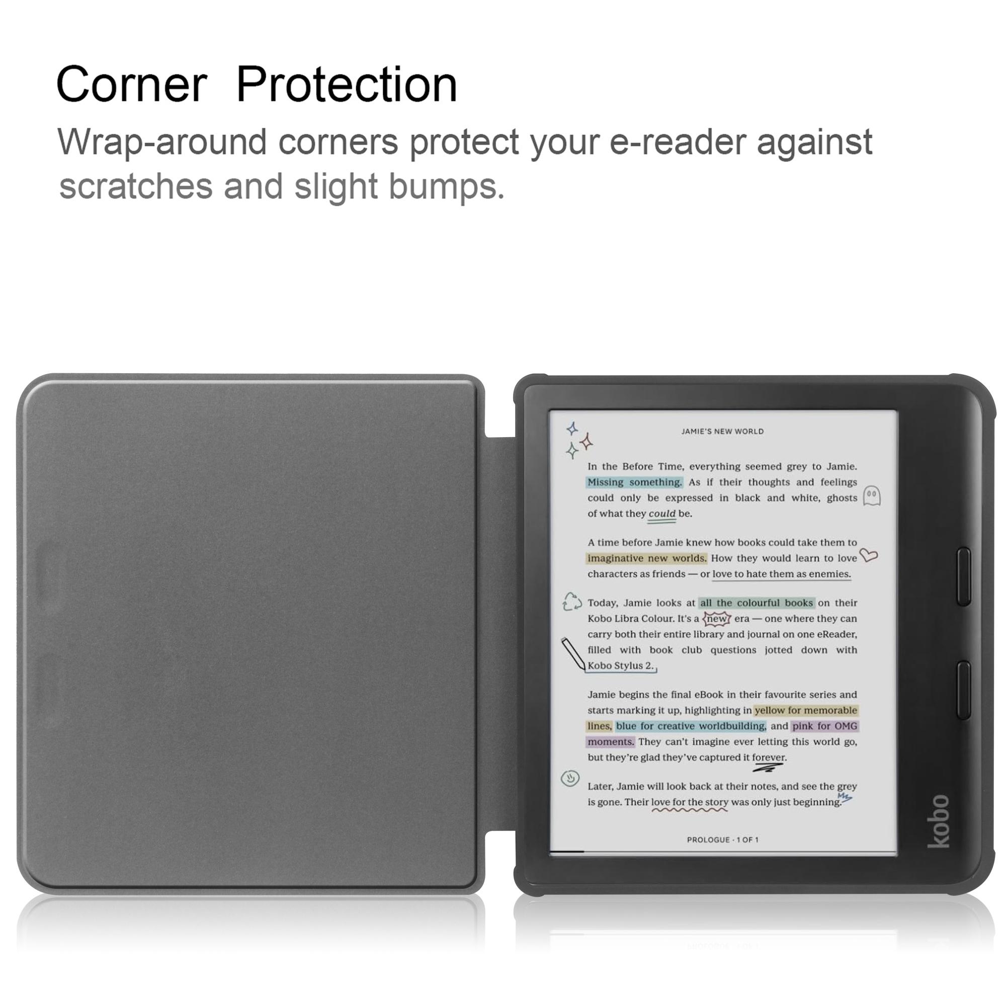 

For Kobo Libra Colour Case Auto Sleep/Wake Pattern Printing E-Reader Cover Milky Way Nebula