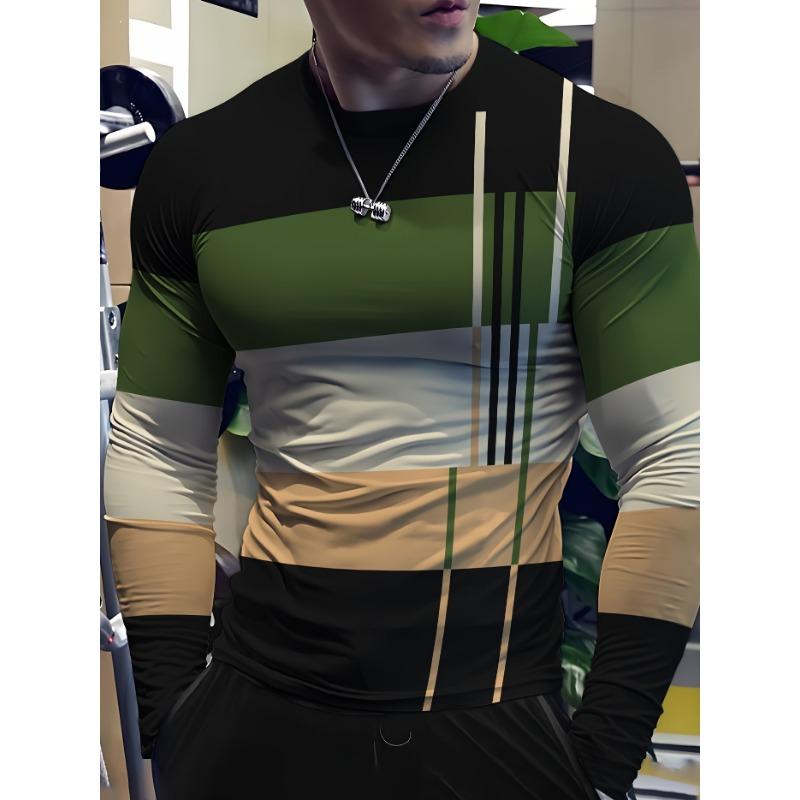 

Мужская спортивная облегающая футболка с длинным рукавом, повседневная, с круглым вырезом, для весны и осени XL